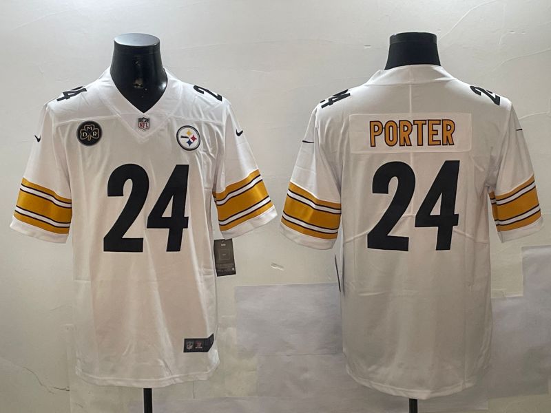 Men Pittsburgh Steelers #24 Porter White Second generation 2024 Nike Limited NFL Jersey style 01042->pittsburgh steelers->NFL Jersey